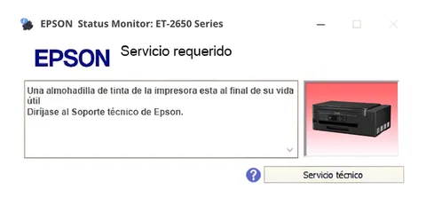 Así se ve este error en la impresora