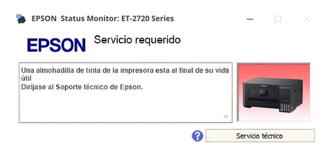 Así se ve este error en la impresora
