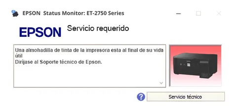 Así se ve este error en la impresora