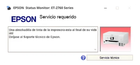 Así se ve este error en la impresora