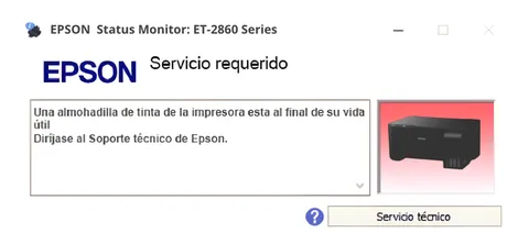 Así se ve este error en la impresora
