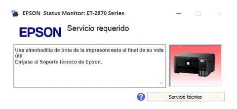 Así se ve este error en la impresora
