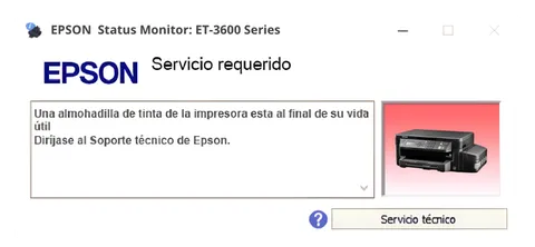 Así se ve este error en la impresora