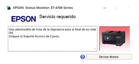 Así se ve este error en la impresora