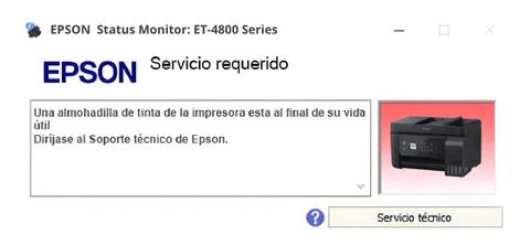 Así se ve este error en la impresora