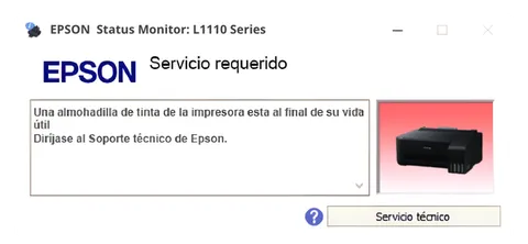 Así se ve este error en la impresora