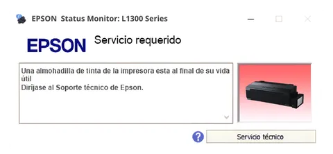 Así se ve este error en la impresora
