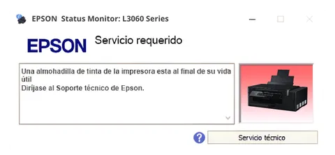 Así se ve este error en la impresora