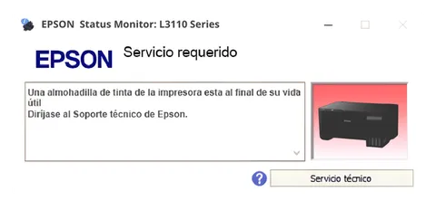 Así se ve este error en la impresora