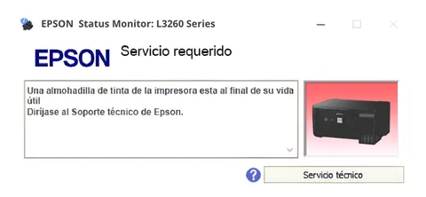 Así se ve este error en la impresora
