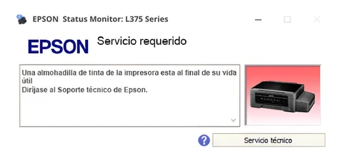 Así se ve este error en la impresora