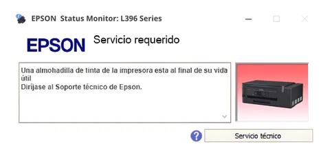 Así se ve este error en la impresora