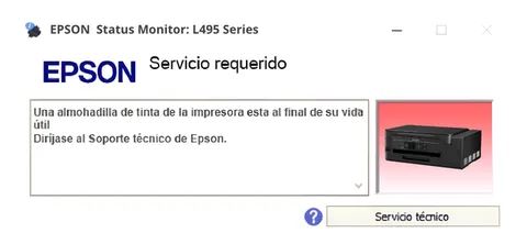 Así se ve este error en la impresora
