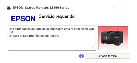 Así se ve este error en la impresora