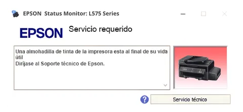 Así se ve este error en la impresora