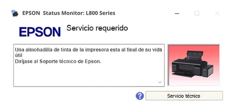 Así se ve este error en la impresora