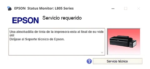 Así se ve este error en la impresora