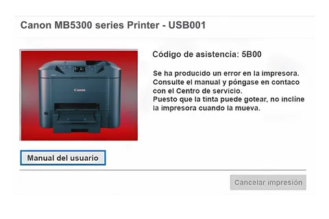 Así se ve este error en la impresora
