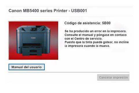 Así se ve este error en la impresora