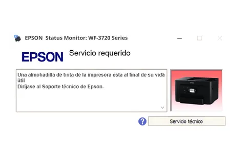 Así se ve este error en la impresora