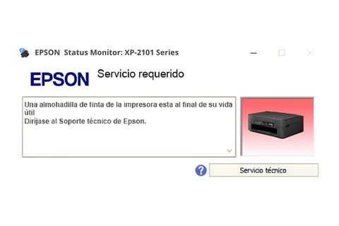 Así se ve este error en la impresora