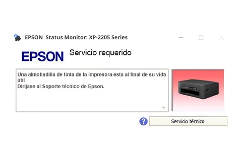 Así se ve este error en la impresora