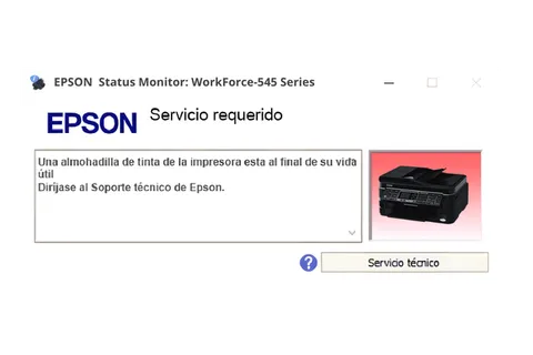 Así se ve este error en la impresora